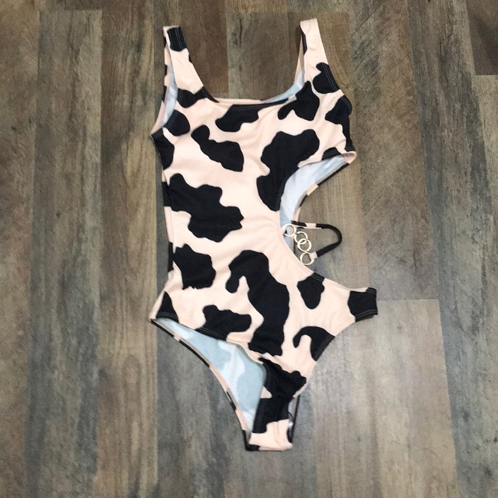 Cow print one piece